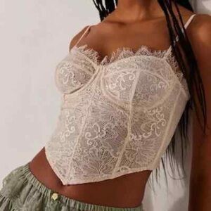 Free people Ivory Lace Corset Bustier